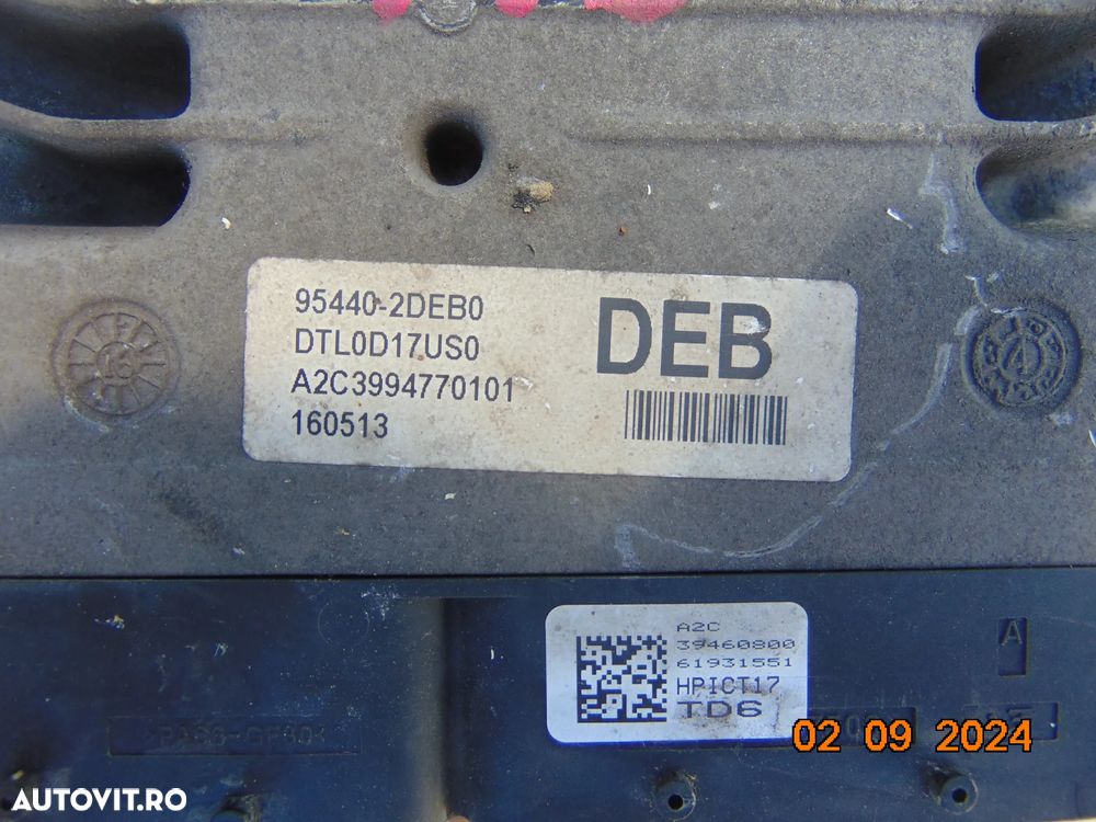 ECU Hyndai Tucson 1,6crdi 2015-2020 calculator  motor tucson 1.6 Kia COD DEB0 - 2