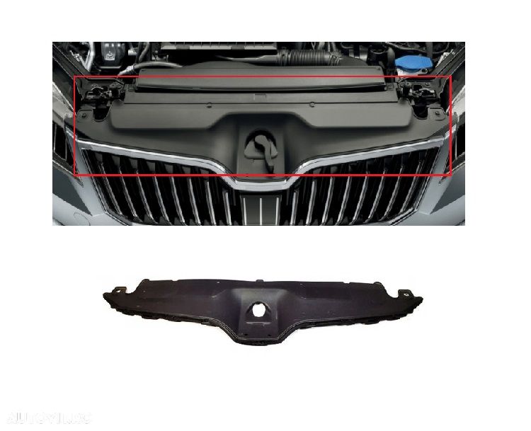 Ornament grila radiator Skoda Superb (3v), 05.2015-, Fata, superior, - 1