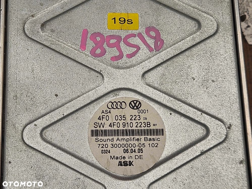 Wzmacniacz 4F0035223 4F0910223B Moduł Audio Głośnikow Radia Tuner Radia Aplituner Audi A6 C6 - 2