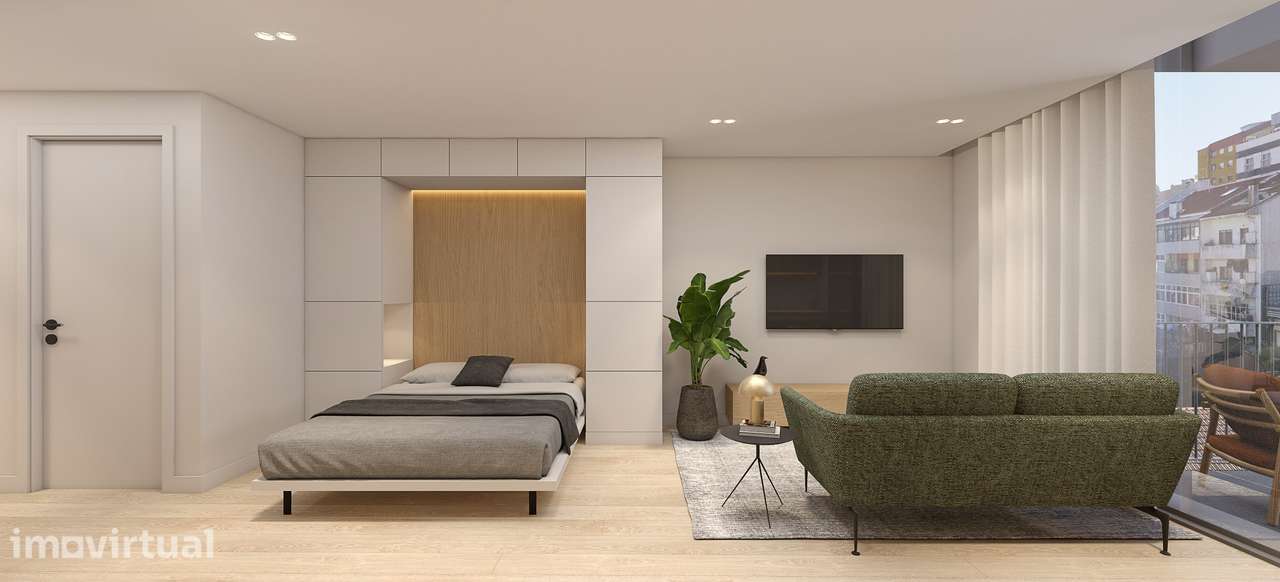T0 Novo c/ Varanda e Lugar de Garagem em Mafamude (Centro de Gaia) - Grande imagem: 4/22
