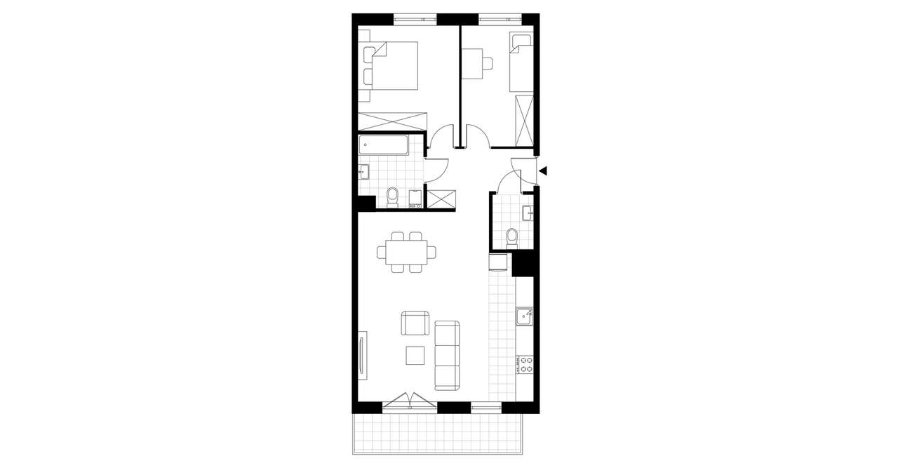 3-pokojowe mieszkanie 70m2 + balkon Bezpośrednio - Pełny obrazek: 3/23
