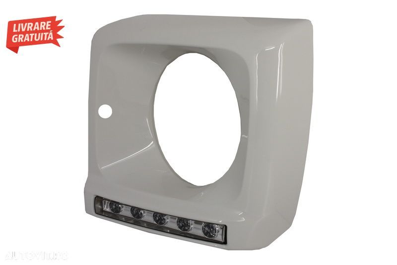 Carcasa faruri Alb cu Lumini de zi dedicate LED DRL Mercedes G-class W463 (1989-20- livrare gratuita - 4
