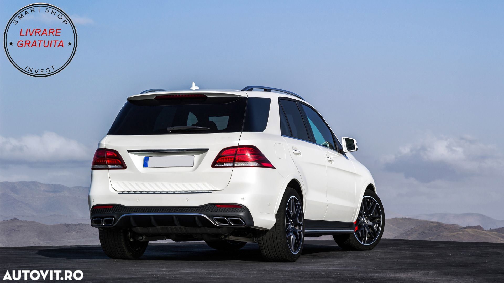 Difuzor Bara Spate cu Ornamente Evacuare Mercedes GLE W166 SUV Sport Line (2015-20- livrare gratuita - 12