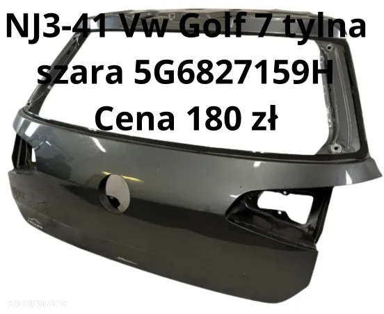 Vw Golf 7 tylna klapa pokrywa bagażnika szara 5G6827159H / Audi S5 2 B9 Sportback  klapa czarna 8W8827025