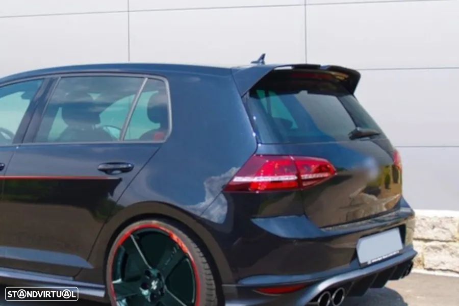 Aileron / lip / spoiler traseiro em preto piano brilhante em plástico ABS para VW Golf 7 / 7.5 3D 5D hatchback 2012-2020 (mala standard) - 3