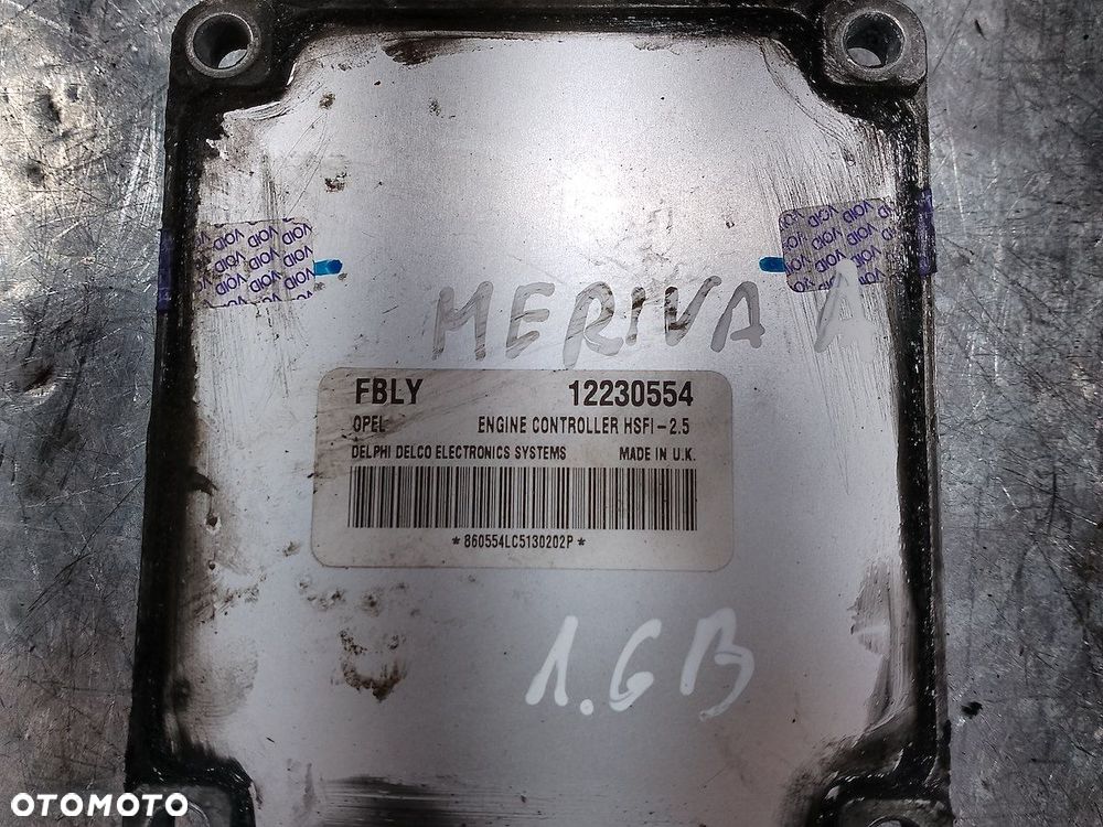 KOMPUTER, STEROWNIK OPEL MERIVA A 12230554 1.6 DELPHI - 3