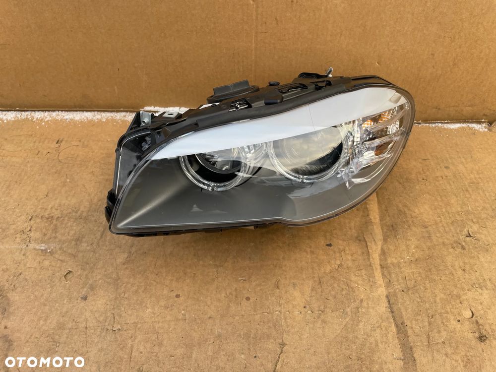 BMW 5 F10 F11 ORYGINALNA LAMPA PRZEDNIA LEWA ZWYKŁA SOCZEWKA H7 EUROPA JAK NOWA 7203239 KASETA MODUŁ 7258278 - 2