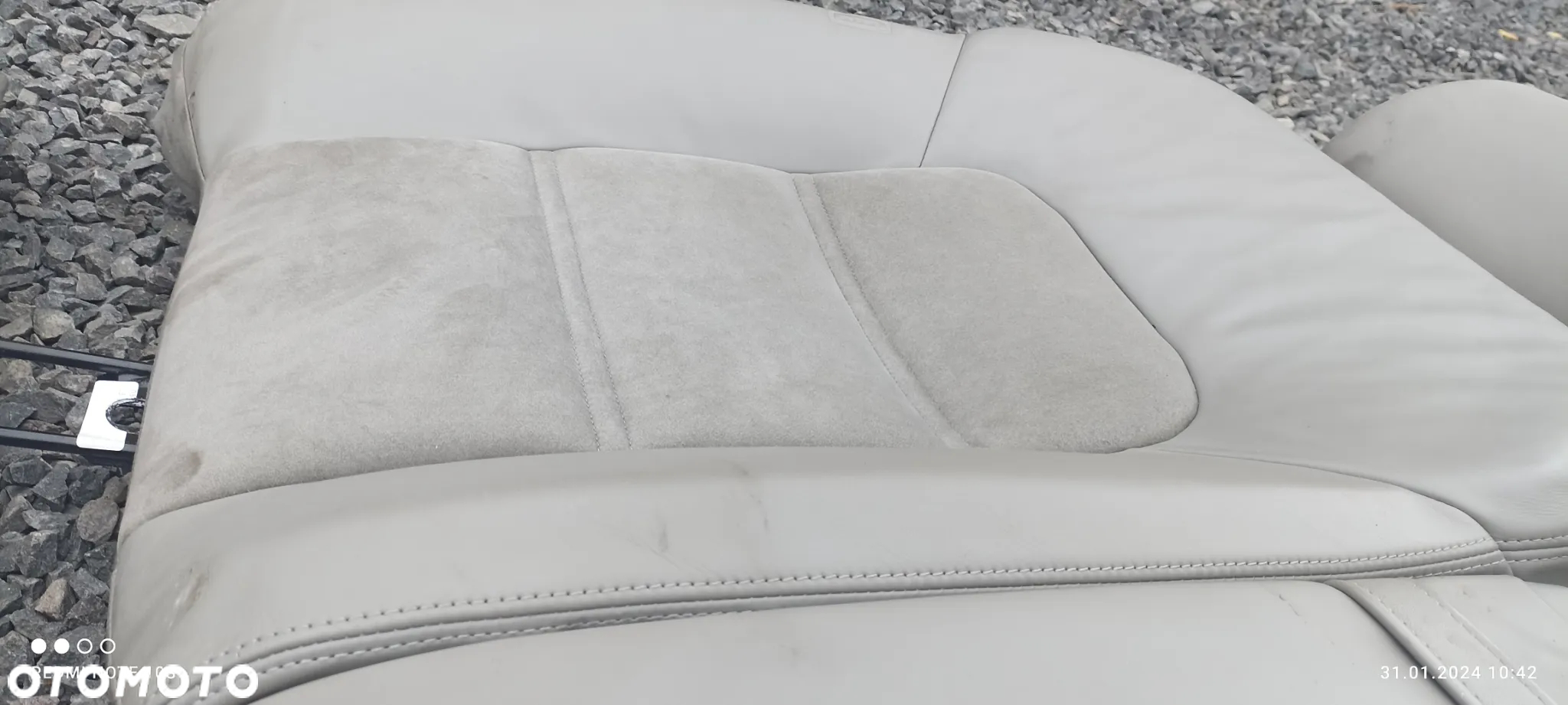AUDI A8 D3 KANAPA TYLNA TYL ALCANTARA SZARA IGŁA - 10