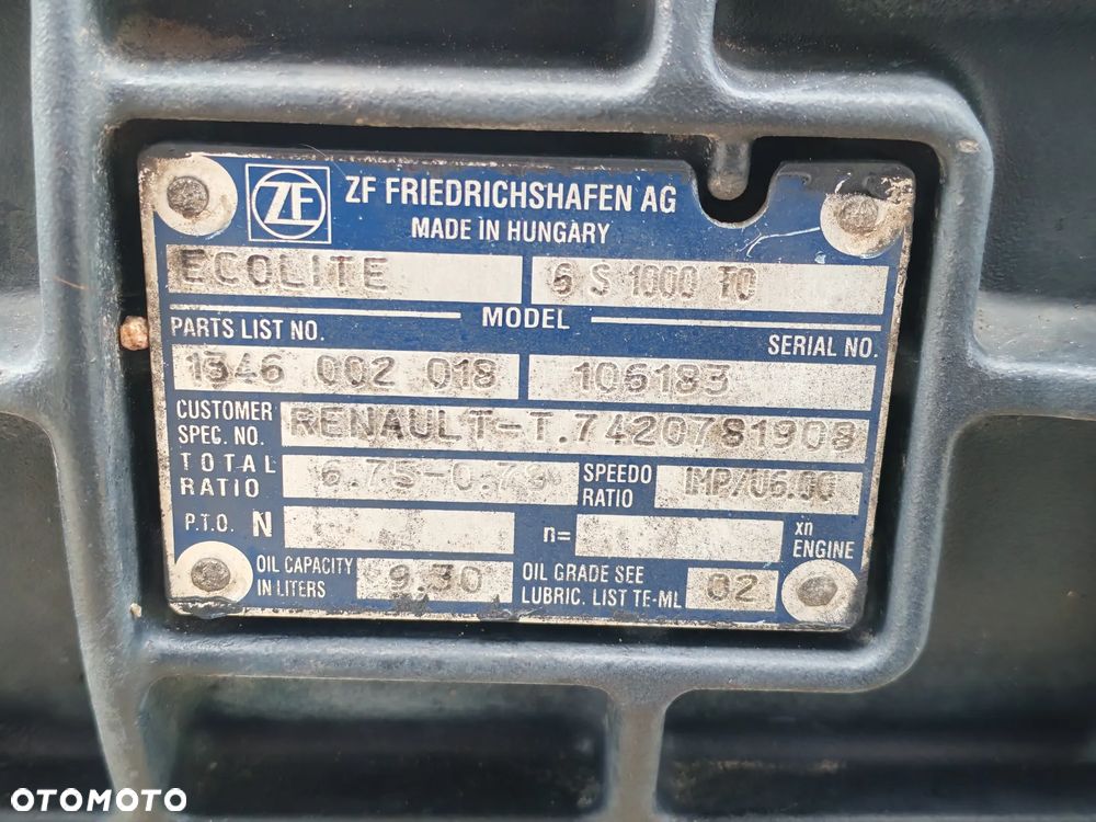KOMPLETNA SKRZYNIA BIEGÓW 6S1000TO MANUAL RENAULT - 7