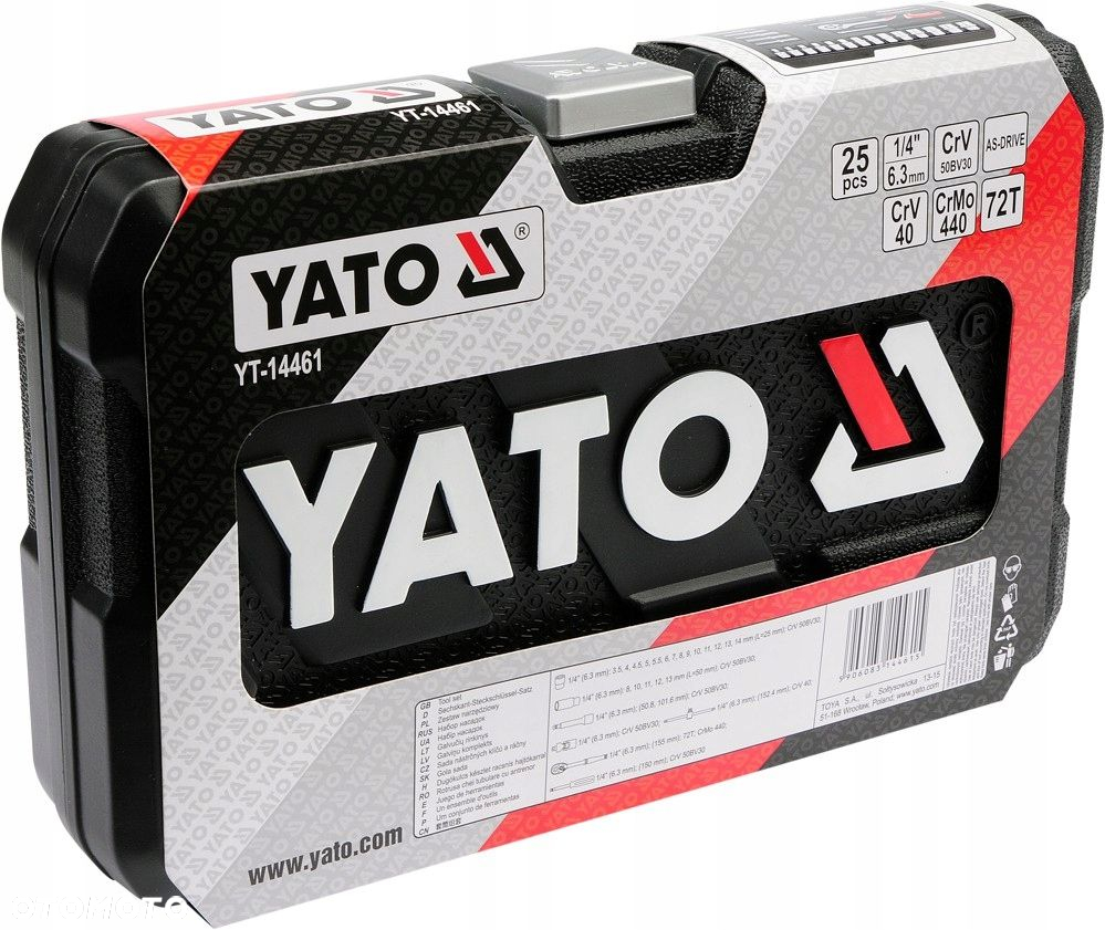 YATO KOMPLET NARZĘDZIOWY ZESTAW KLUCZY NASADOWYCH 1/4 25 SZTUK YT-14461 - 5