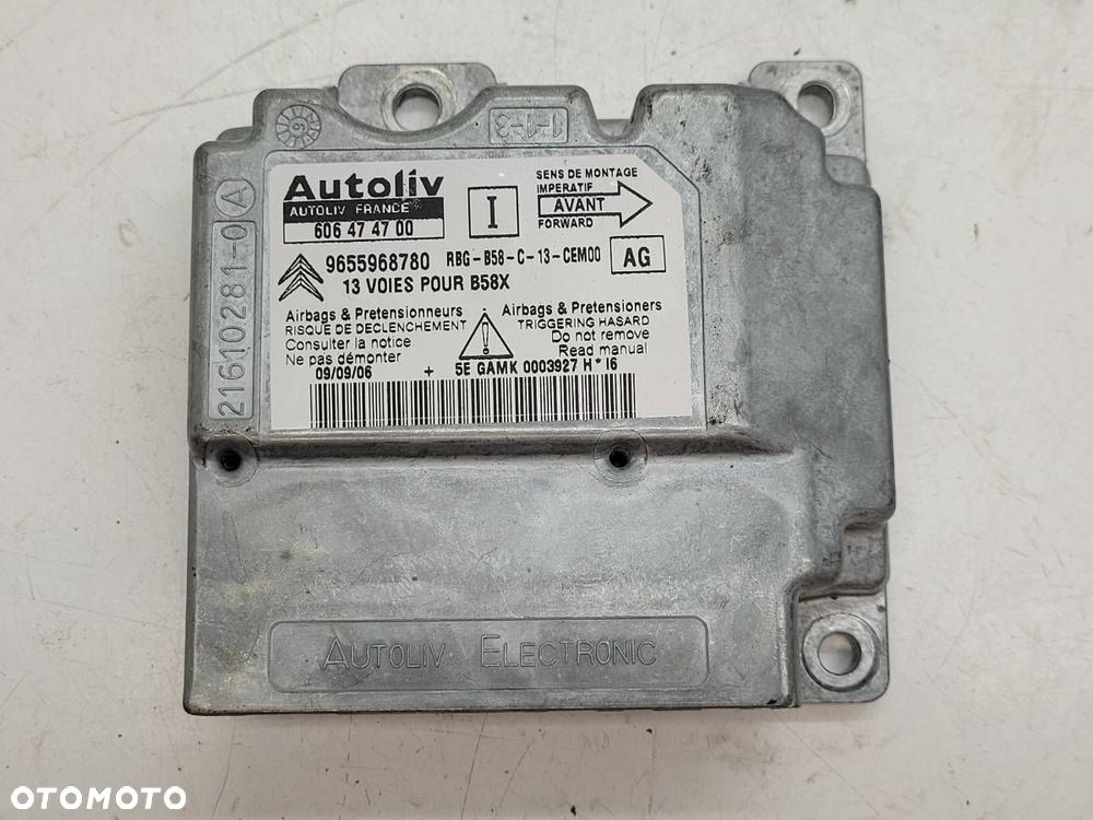 MODUŁ STEROWNIK SENSOR AIRBAG CITROEN C4 GRAND PICASSO I 9655968780 EUROPA - 1