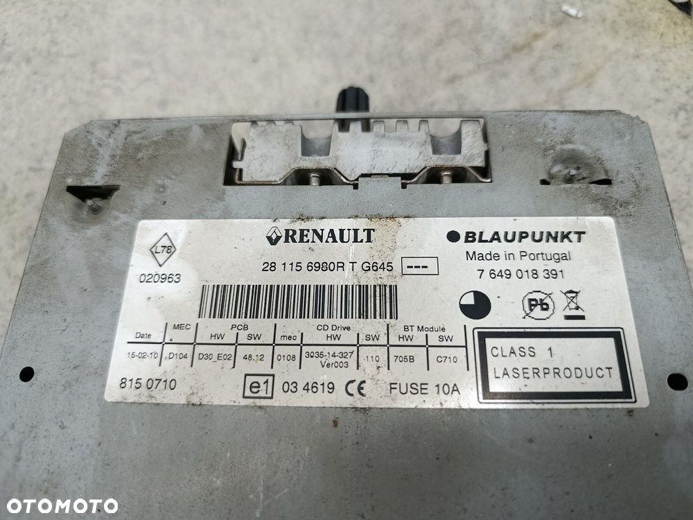 RADIO FABRYCZNE RENAULT LAGUNA III 281156980R 7649018391  BLAUPUNKT - 5
