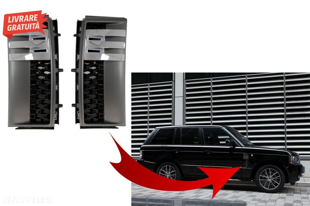 Grile Laterale Rover Vogue III L322 (2002-2012) Autobiography Side Vents Gri Negru- livrare gratuita - 8