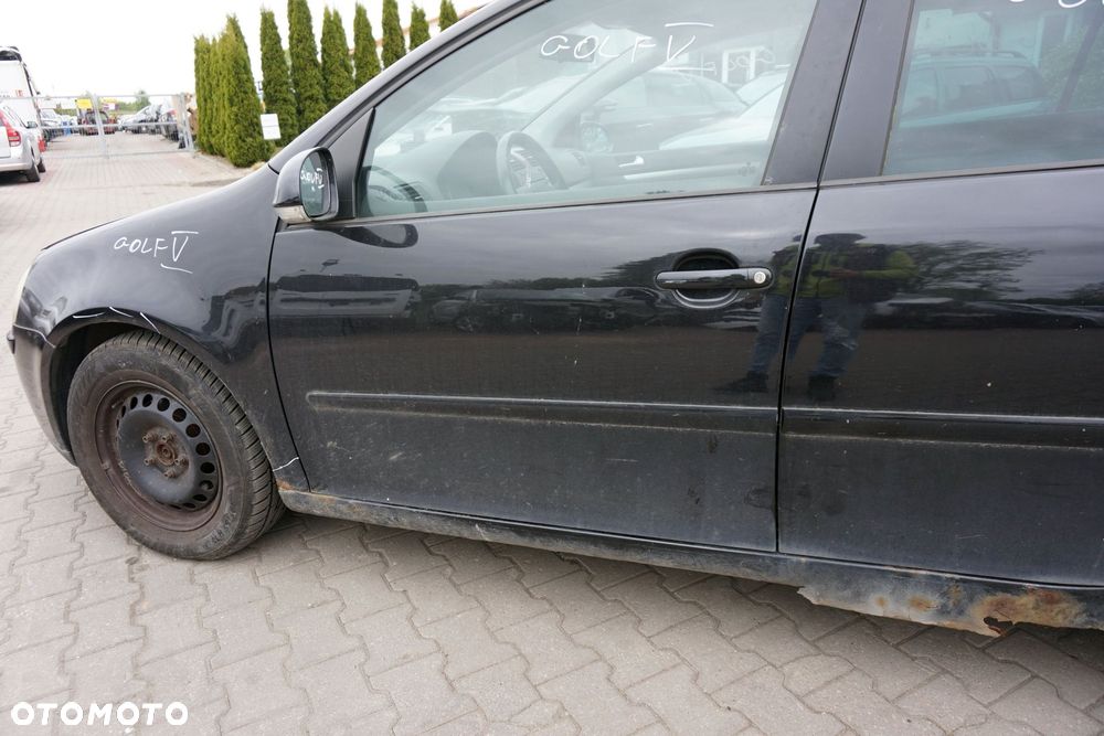DRZWI PRZEDNIE LEWE GOLF V 5D HB LC9Z  CZARNY VOLKSWAGEN 2003-2009 - 2