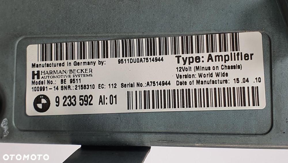 WZMACNIACZ AMPLITUNER AUDIO HARMAN BECKER BMW 5 F10 F11 9233592 - 4