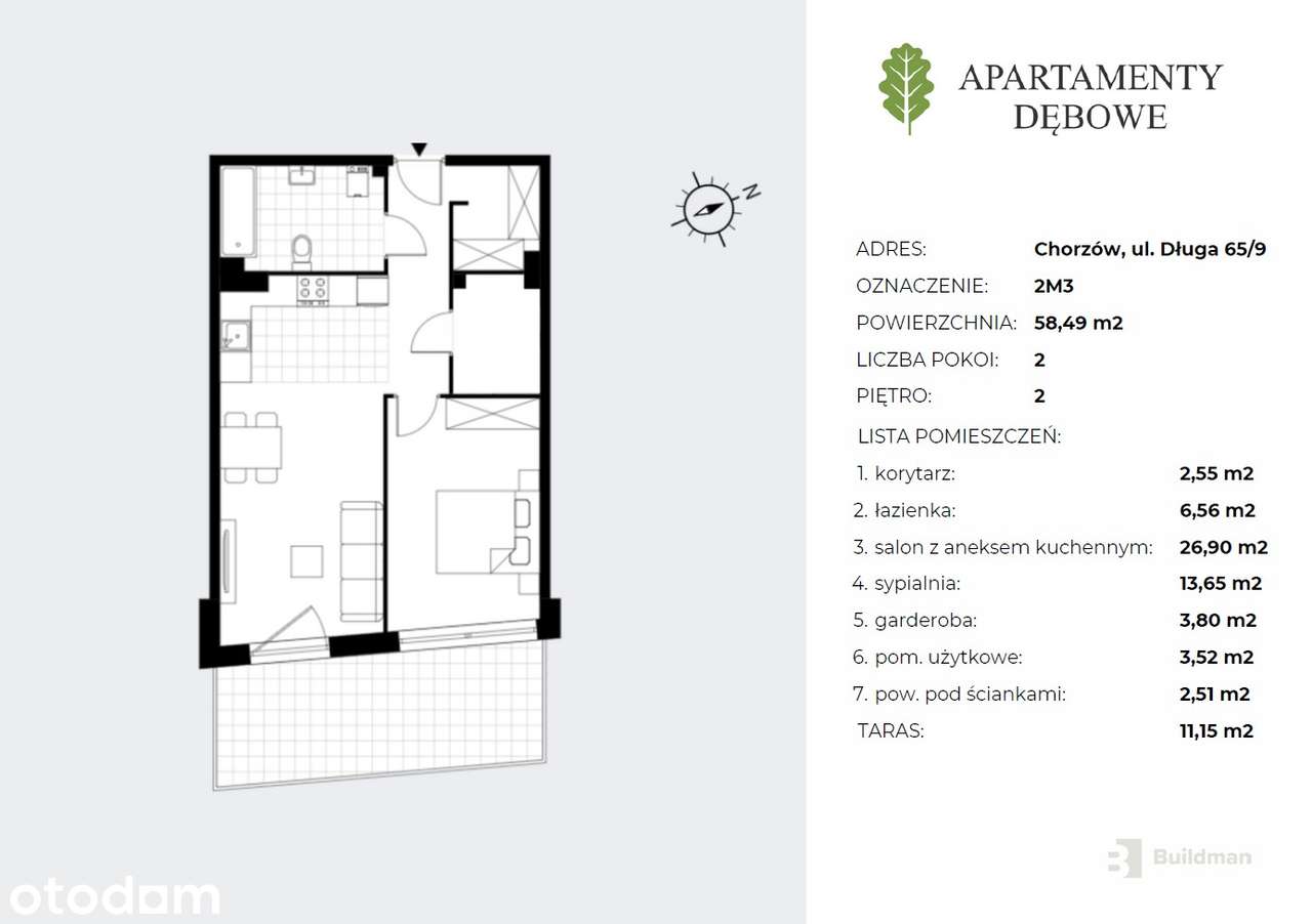 Duży taras 11,15 m2 | wygodny układ | nowa inwestycja - Pełny obrazek: 3/8
