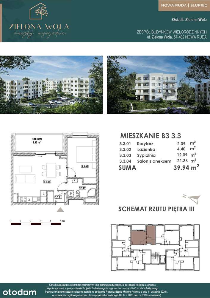2-pokojowe mieszkanie z balkonem | Zielona Wola, Nowa Ruda-Słupiec