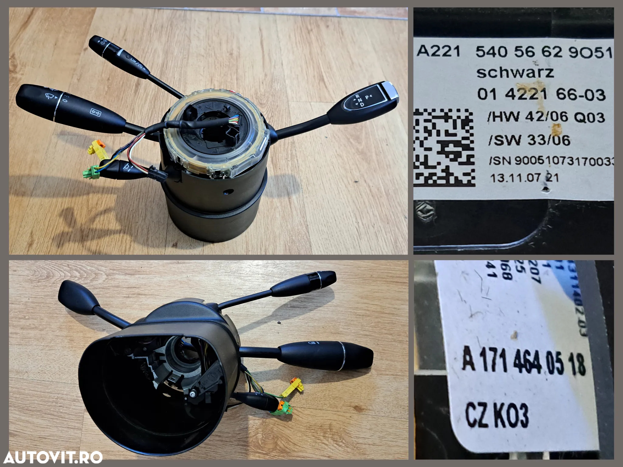 Mercedes SZL Panglica volan Panou butoane avarii ESP DSR Bloc lumini Panou butoane umplere Calculator confort Camera nigt vision Senzor parcare Capac carlig bara Broasca incuietoare haion W221 W164 W169 W245 W205 W253 W251 W216 W447 - 2
