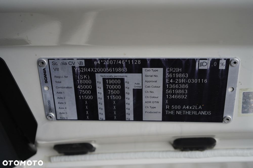 Scania R 500 / EURO 6 / ACC / RETARDER / HYDRAULIKA / I - COOL - 11