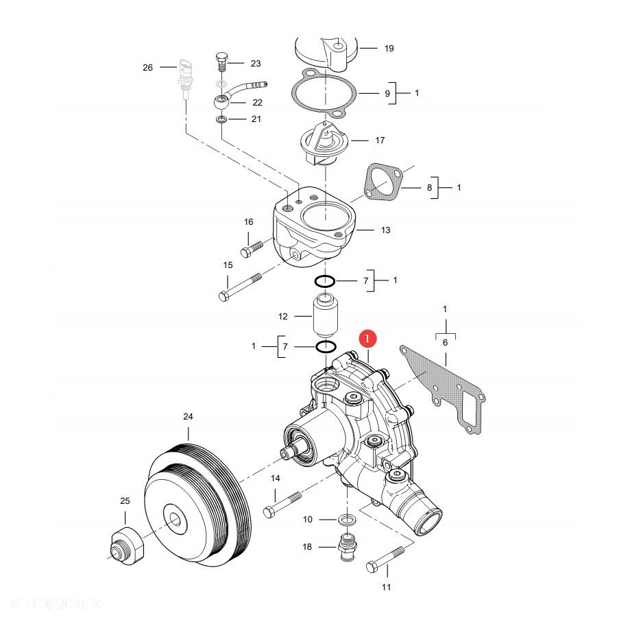 Pompa wody Massey Ferguson V837091844 Oryginał - 4