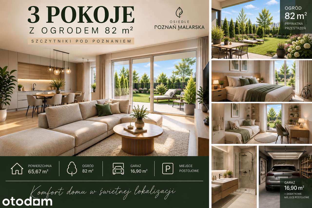 Mieszkanie na sprzedaż, 3 pokoje, 66 m², Szczytniki