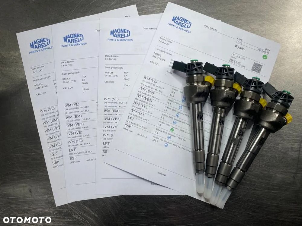 WTRYSKIWACZ TEST 1.6 D4D 0445110599 WTRYSK TOYOTA AVENSIS T29 T27 AURIS II VERSO MINI R60 BMW F20
