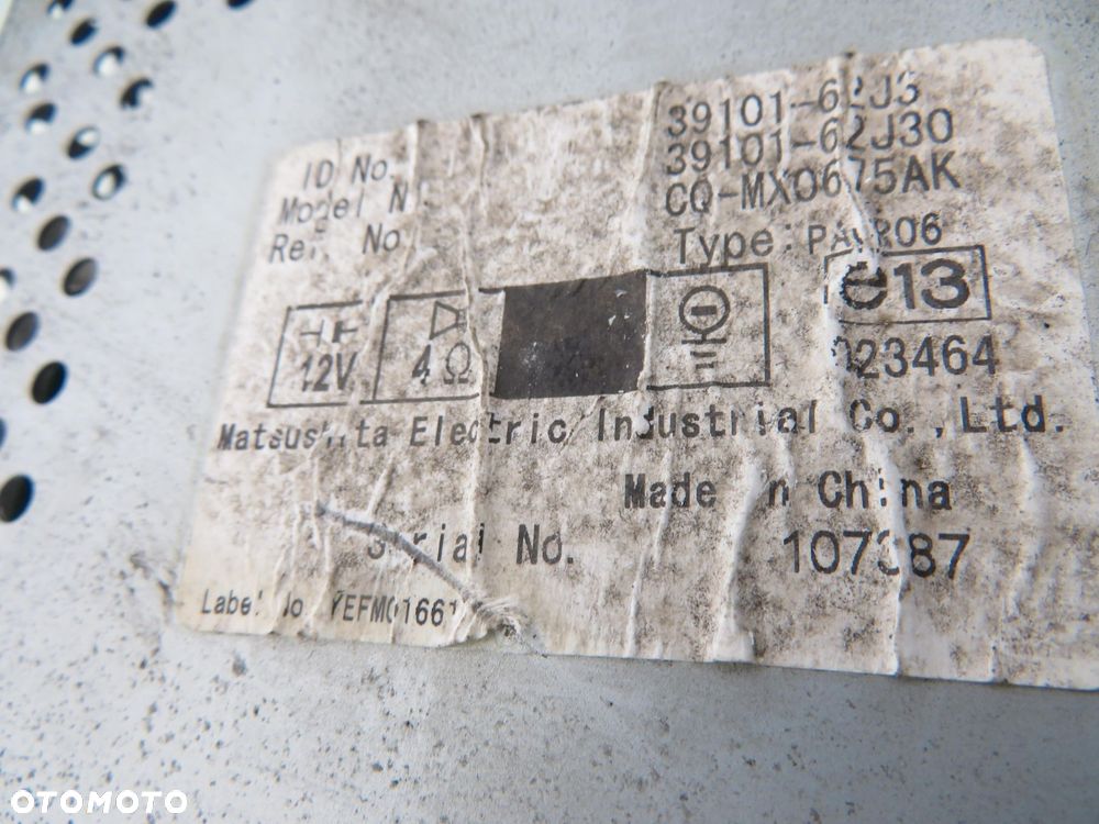 RADIO SUZUKI SWIFT IV 3910162J30 3910162J3 - 5