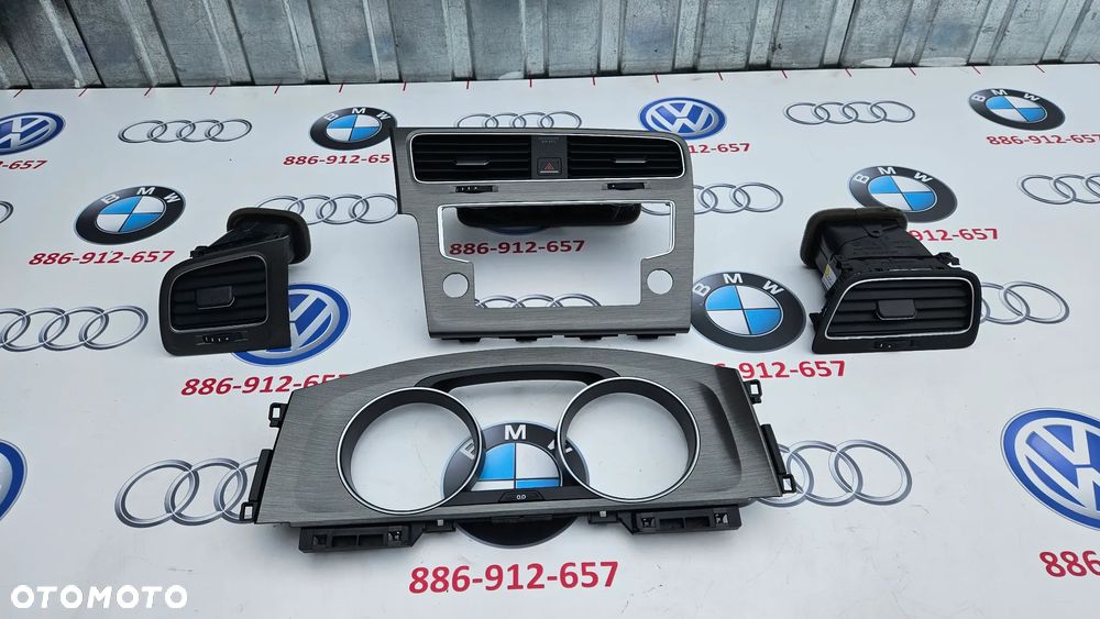 VW Golf 7 VII Kratka nawiewu prawa Dekor listwa Ramka radia 5G0857059 5G1819703C 5G1819743 5G1819704DE - 1