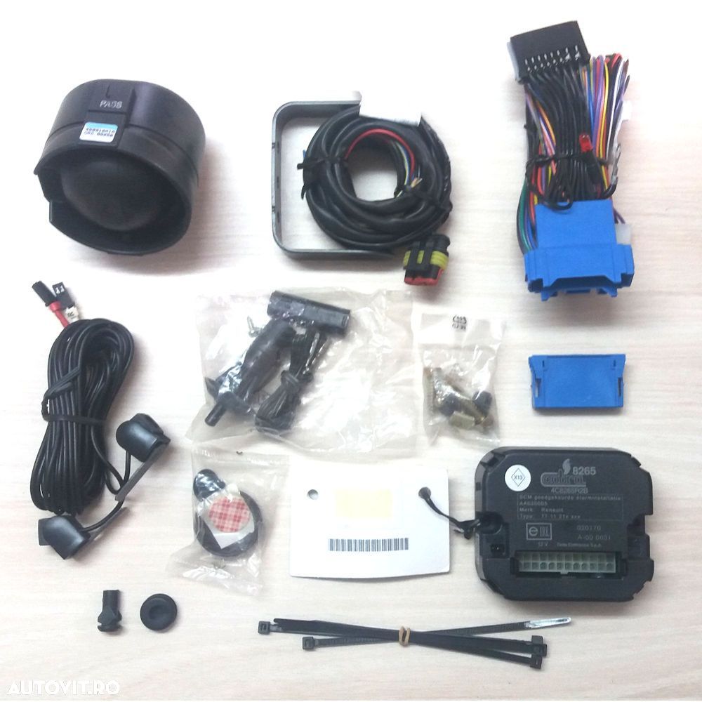 Alarma Auto OE Renault Clio 2 1998-, Kangoo; Alarm Kit Cobra 8265 4C8265R2B cu sirena Cobra 8310 - 1