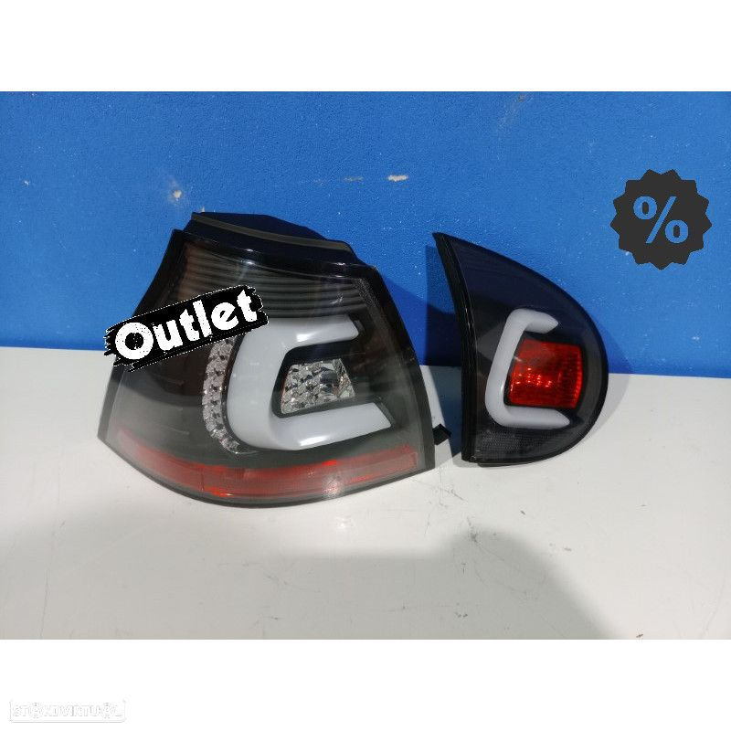 R145311C1 FAROLINS TRASEIROS LED VOLKSWAGEN VW GOLF 5 MK V 03-08 PRETO - 3