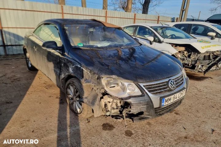 bara spate armatura portbagaj haion luneta far stanga punte jug stop plansa ceasuri bord timonerie schimbator viteze oglinda broasca macara stanga dreapta ansamblu stergatoare  kit pornire calculator motor ecu spira volan bloc lumini VW Eos an 2007, motor 2.0 tdi BMM, cutie de viteze automata cod JPJ - 7