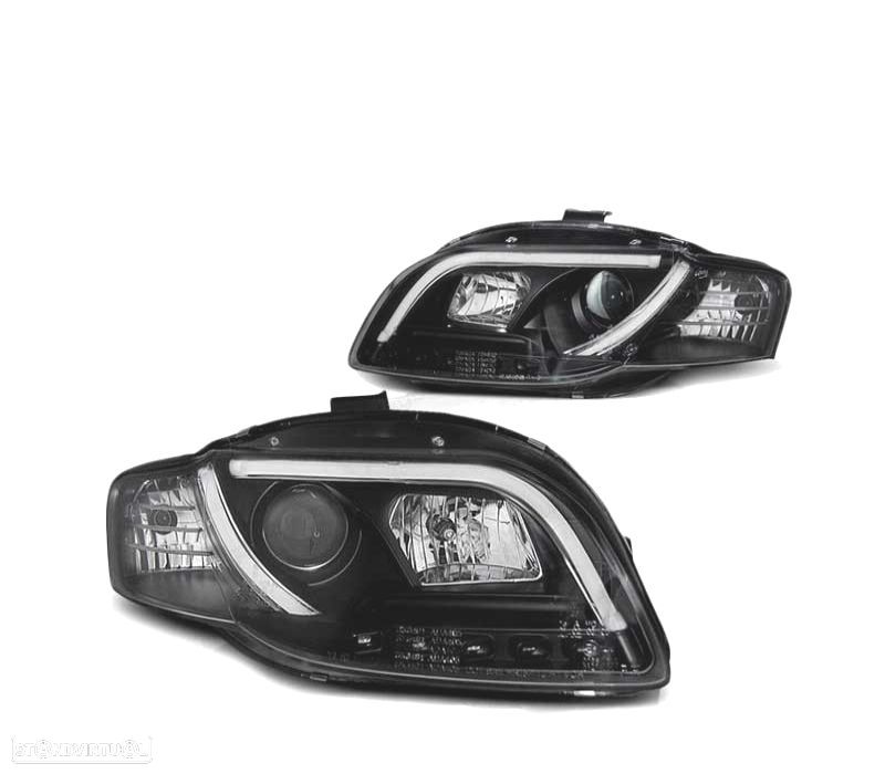 FARÓIS AUDI A4 B7 04-08 LED TUBE LIGHT TRU DRL ECE-R87 - 1