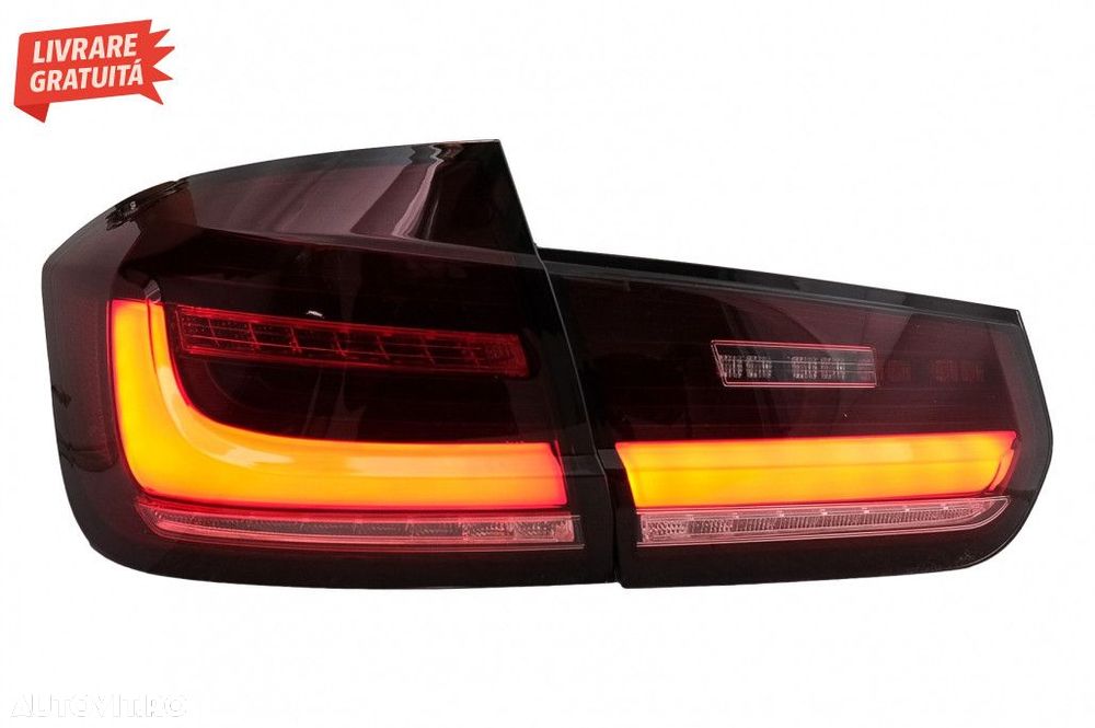Stopuri LED BAR BMW Seria 3 F30 (2011-2019) Rosu Clar cu Semnal Dinami - 2