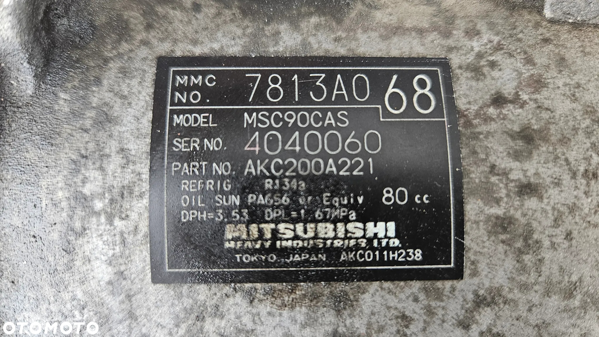 Mitsubishi Grandis Outlander 2.0 DiD Di-D 2.0D kompresor sprężarka klimatyzacji 7813A068 - 3
