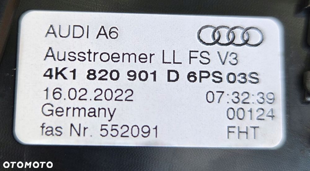 audi oe a6 s6 rs6 a7 s7 rs7 c8 kratka nawiewy lewa 4k1820901d - 2