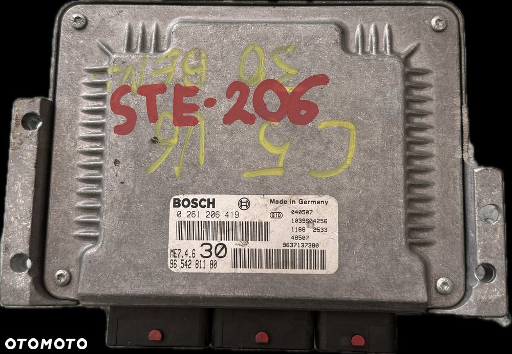 Sterownik Silnika ECU Komputer Citroen Peugeot 9654281180 0261206419 - 1