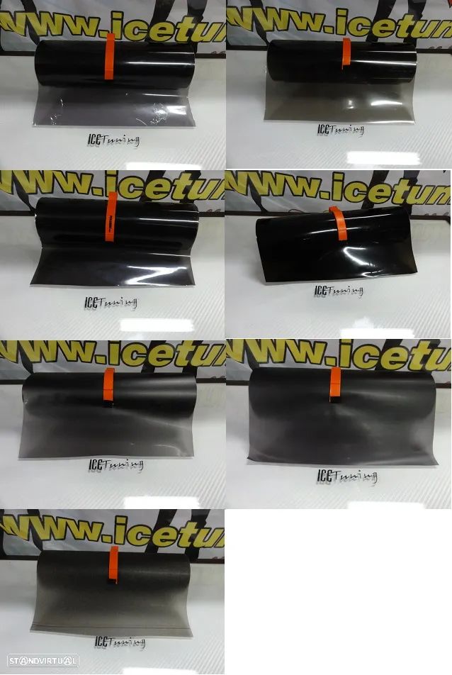 Peliculas Para Faróis em Preto light, Preto light plus, Preto dark, Preto dark plus, Preto smoke liso, Preto smoke, Preto smoke glossy 0.30m X 1m Ou 10m X 0.30m - 1