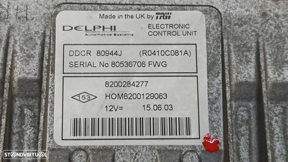 CENTRALINA DO MOTOR UCE RENAULT CLIO II FASE II (B/CB0) AUTHENTIQUE - 2