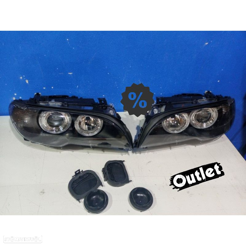 R145206C1 FARÓIS FRENTE ANGEL EYES BMW E46 COUPE CABRIO FUNDO PRETO - 4