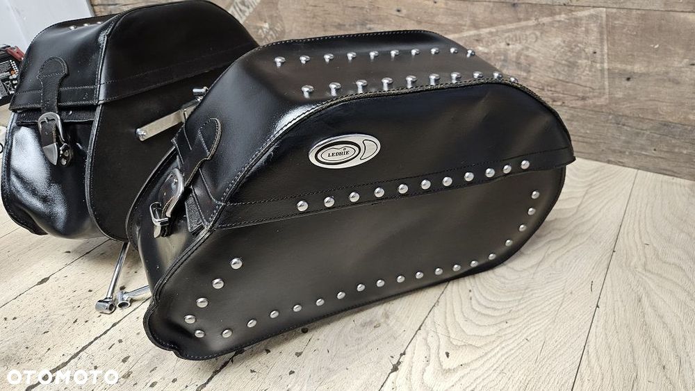 Duże kufry sakwy Ledrie stelaż z podporą Yamaha XVS1100 Drag Star Classic - 2