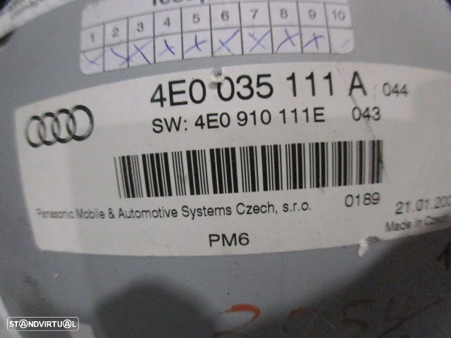 Radios 4E0035111A 4E0910111E AUDI A6 3 4F FASE 1 2005 3.0TDI 4X4 V6 24V 225CV 4P CINZENTO ORIGINAL PM6 - 4