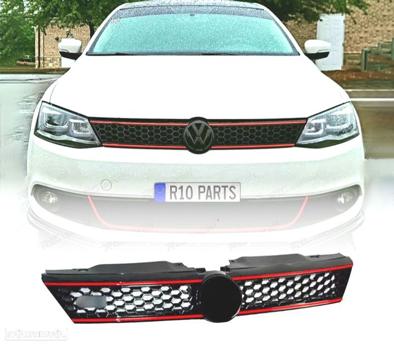 GRELHA FRONTAL VOLKSWAGEN VW JETTA 11-15 LOOK GLI VERMELHO - 1