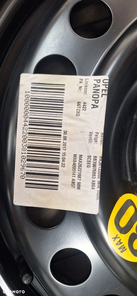 Opel Insignia B Koło Dojazdowe Zapsowe Kpl Orginał 5x115 2170113 - 3