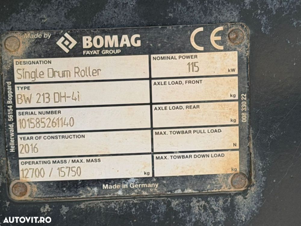Bomag BW213DH-4 Cilindru Compactor - 7