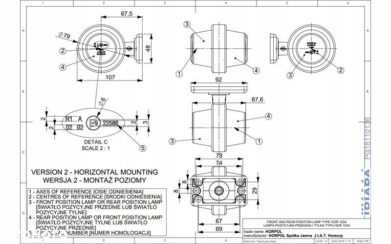 lampa obrysowa led old school 12/24v uniwersalna 5 metrów kabla - 4