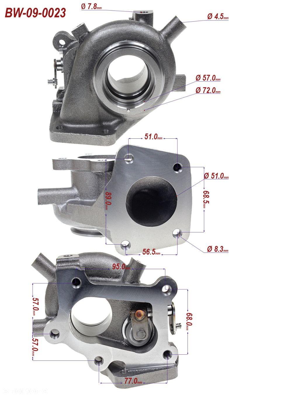 WYDECH TURBINY K0422-582 MAZDA CX-7 2.3 DISI L3T 190KW 2006-2009 L33L13700B - 8