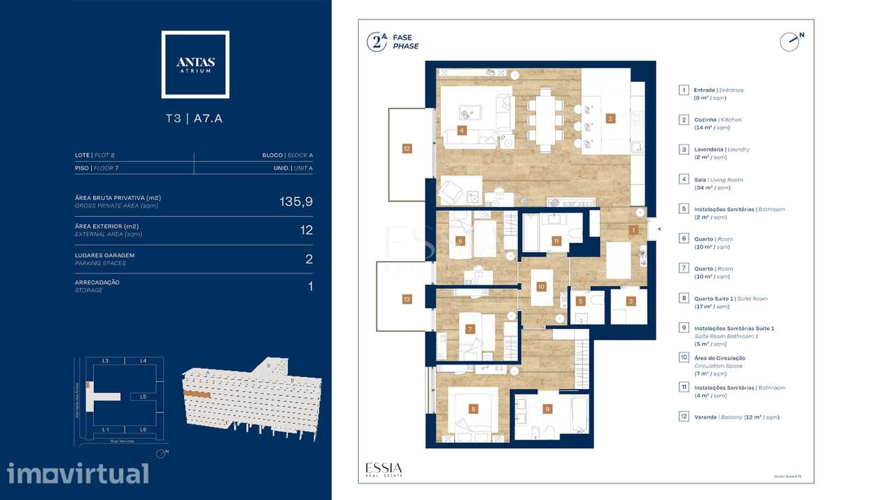 Apartamento T3 com Varandas no Antas Atrium - Grande imagem: 2/35