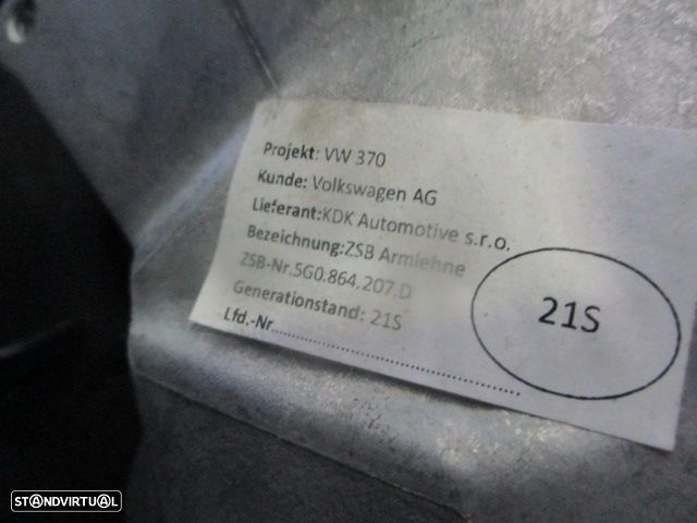 Apoio De Braço 5G0864207D VW GOLF 7 2015 - 3