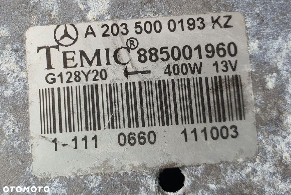 WENTYLATOR CHŁODNICY MERCEDES W203 3.2 V6 A2035000193 885001965 - 2
