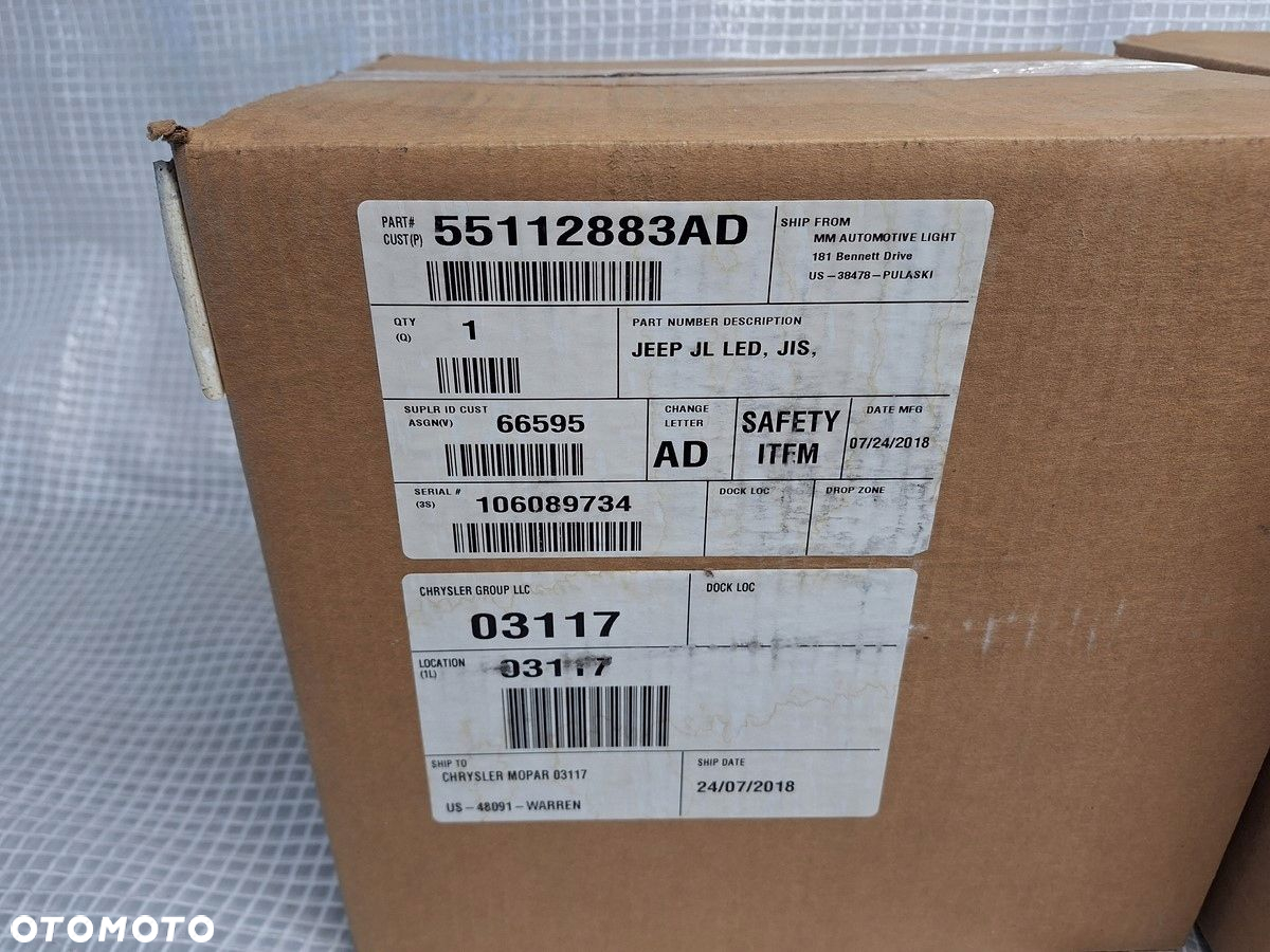 jeep wrangler jl 2018- lampa przod prawa led 3 pin orginal jeep mopar nowy - 10